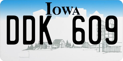 IA license plate DDK609