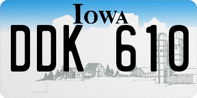 IA license plate DDK610