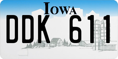 IA license plate DDK611