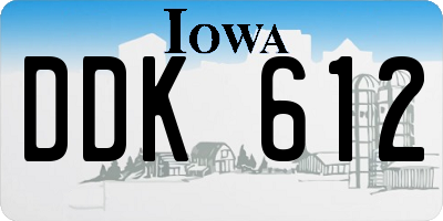 IA license plate DDK612