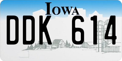 IA license plate DDK614