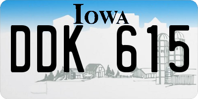 IA license plate DDK615