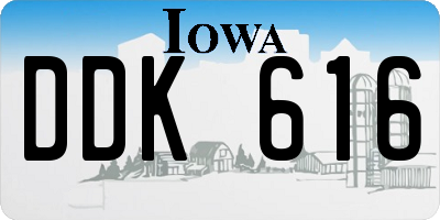 IA license plate DDK616