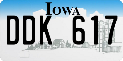 IA license plate DDK617