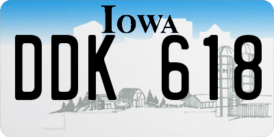 IA license plate DDK618