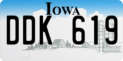 IA license plate DDK619