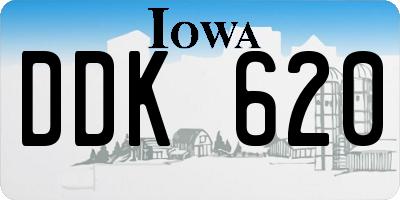 IA license plate DDK620