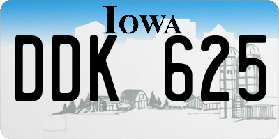 IA license plate DDK625