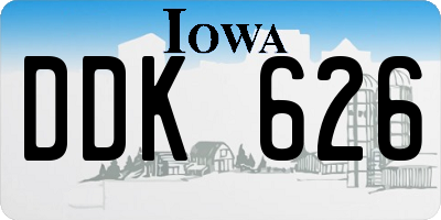 IA license plate DDK626