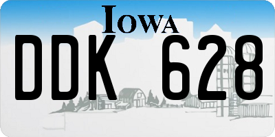 IA license plate DDK628
