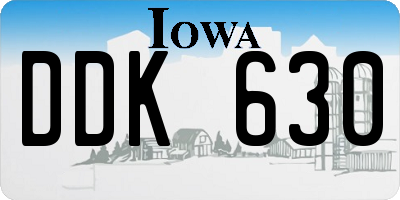 IA license plate DDK630