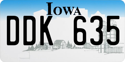 IA license plate DDK635