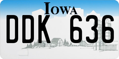 IA license plate DDK636