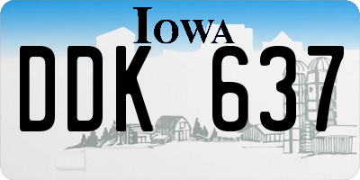 IA license plate DDK637