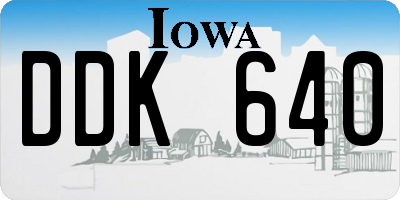 IA license plate DDK640