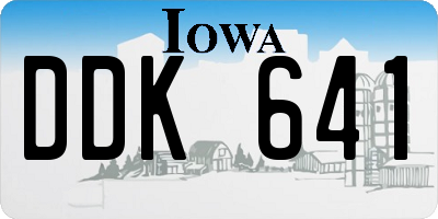 IA license plate DDK641