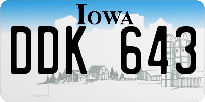 IA license plate DDK643