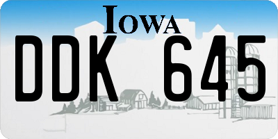 IA license plate DDK645
