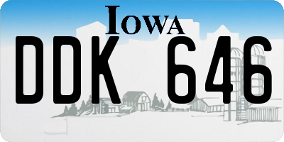 IA license plate DDK646