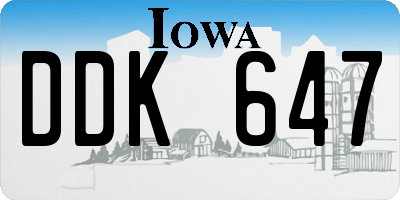 IA license plate DDK647