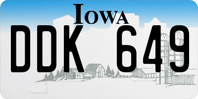 IA license plate DDK649