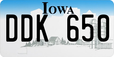 IA license plate DDK650