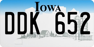 IA license plate DDK652