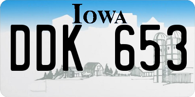 IA license plate DDK653