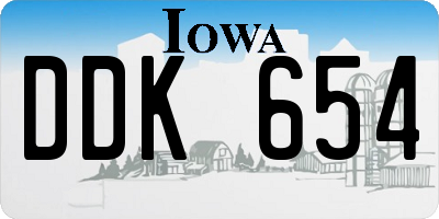 IA license plate DDK654