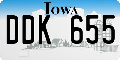 IA license plate DDK655