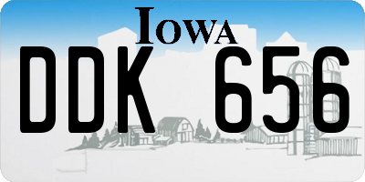 IA license plate DDK656