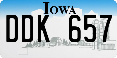 IA license plate DDK657