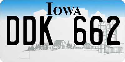 IA license plate DDK662