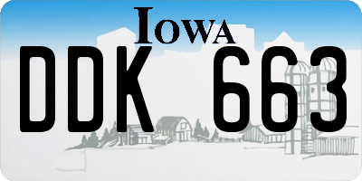 IA license plate DDK663