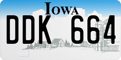IA license plate DDK664