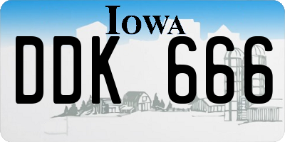 IA license plate DDK666