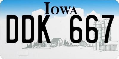 IA license plate DDK667