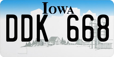 IA license plate DDK668