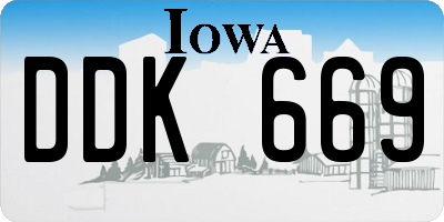 IA license plate DDK669