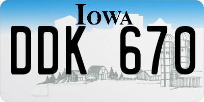 IA license plate DDK670