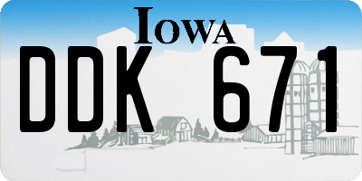 IA license plate DDK671