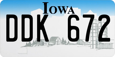 IA license plate DDK672