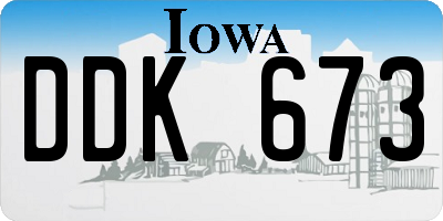 IA license plate DDK673