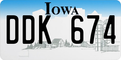 IA license plate DDK674