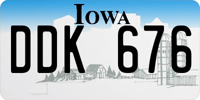 IA license plate DDK676