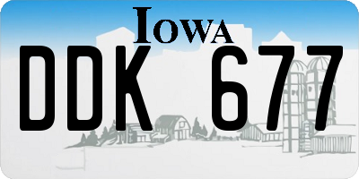 IA license plate DDK677