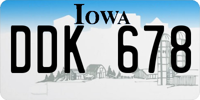 IA license plate DDK678