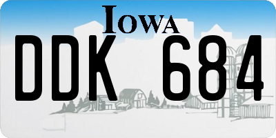 IA license plate DDK684