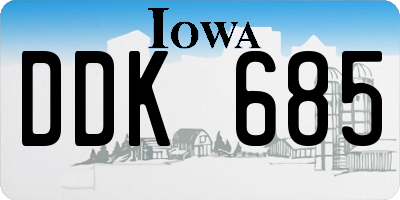 IA license plate DDK685