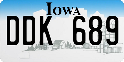 IA license plate DDK689